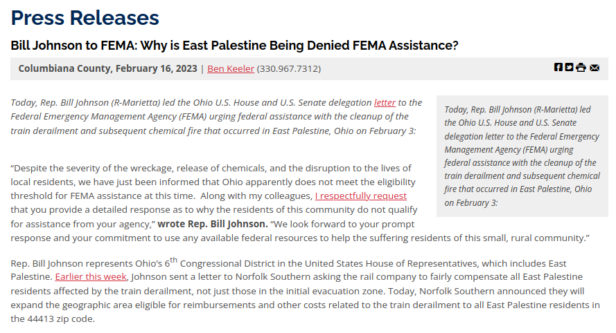 Republicans pressured into calling for East Palestine FEMA assistance after being confronted by NJP activist Joseph Jordan