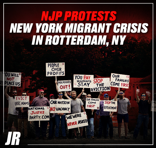 National Justice Party protests New York migrant resettlement crisis in Rotterdam, NY